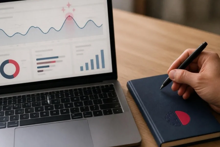 Dashboard met een door AI gesignaleerde afwijking en een notitieboek