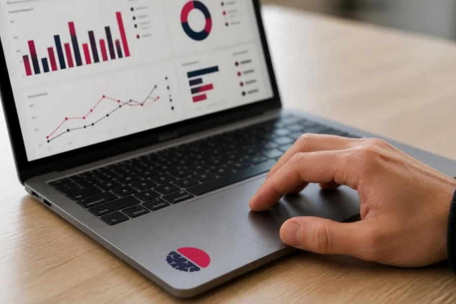 Laptop met een dashboard van Google Ads-kosten